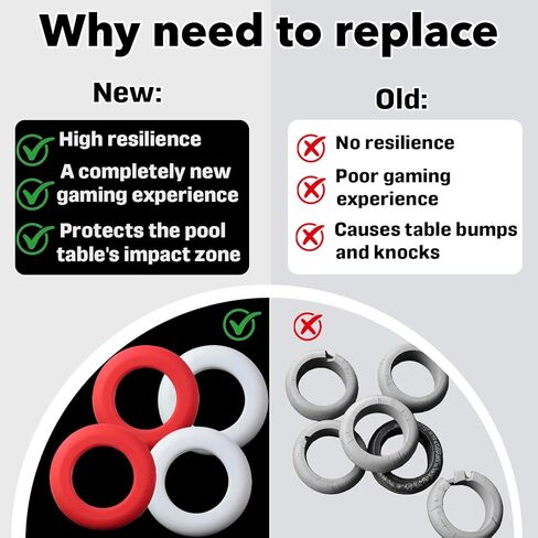 20-Pack Small Bumper Pool Rubber Rings,10 Red and 10 White,Bumper Pool Table Replacement Parts Fit Bumper Pool Table(for Billiards Accessory Maintenance) in Kuwait