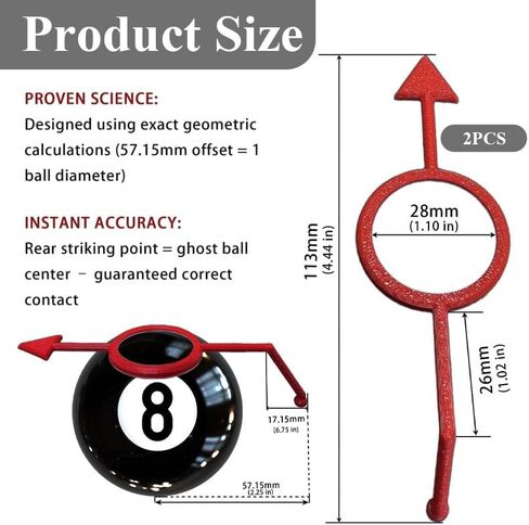 EVKILKJS 2 Pack Billiards Aiming Trainer, Adjustable Guide System with Ghost Ball Visualization, Build Muscle Memory for Pool & Snooker, Easy Setup in Saudi Arabia