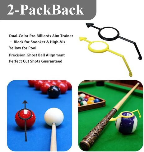 EVKILKJS 2 Pack Billiards Aiming Trainer, Adjustable Guide System with Ghost Ball Visualization, Build Muscle Memory for Pool & Snooker, Easy Setup in Saudi Arabia