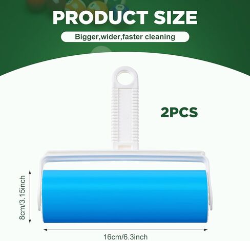 2 Pcs Billiards Table Dust Remover, Large 6.3 x 6.3 x 3.1 Inch Washable Roller Cleaner, Reusable Pool Table Cleaner Sticky Lint Roller for Pool, Billiards, Gaming Accessories, Felt Safe in Saudi Arabia