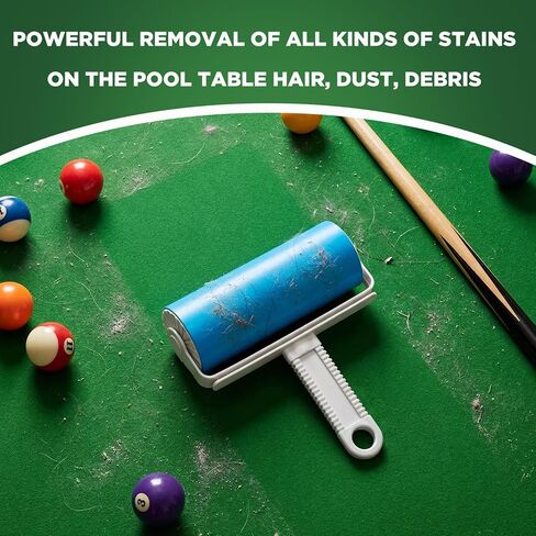 2 Pcs Billiards Table Dust Remover, Large 6.3 x 6.3 x 3.1 Inch Washable Roller Cleaner, Reusable Pool Table Cleaner Sticky Lint Roller for Pool, Billiards, Gaming Accessories, Felt Safe in Saudi Arabia