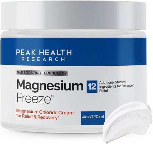 Magnesium Freeze - Topical Magnesium Cream with Niacinamide for Joints, Low Back, Sciatic Nerve, Knee, Hip, & Foot - Fast Acting Cooling Formula - Lightweight, Non-Greasy - 4oz in Saudi Arabia