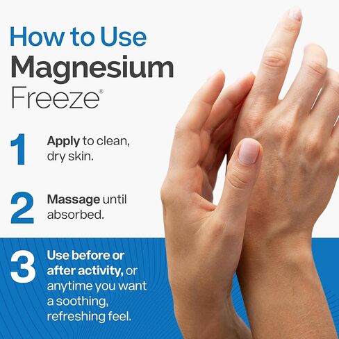 Magnesium Freeze - Topical Magnesium Cream with Niacinamide for Joints, Low Back, Sciatic Nerve, Knee, Hip, & Foot - Fast Acting Cooling Formula - Lightweight, Non-Greasy - 4oz in Saudi Arabia