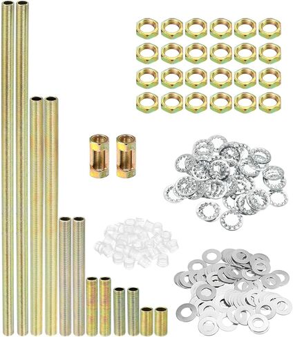 2set 1/8IP Thread 6 Size Lamp Pipe Kit Nut Washers Fasteners Assortment Hardware in Saudi Arabia