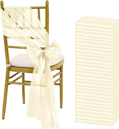 fani 60 PCS Forest Green 7x108 Inch Satin Chair Sashes Bows Universal Chair Cover Wedding Birthday Party Celebration Hotel Event Decorations Universal Decorative Strap in Kuwait