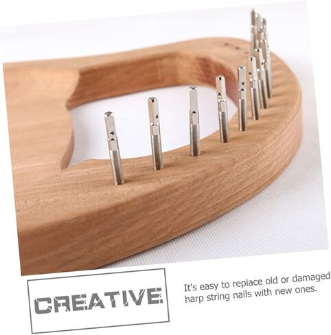 32pcs Lyre Harp String Nails Metal Tuning Fixing for Musical Instruments Suitable for Harpsichord Guzheng and Dulcimer Easy to Use and Carry Silver in Kuwait