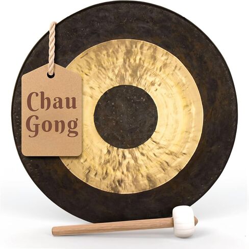 غونغ الصيني المصنوع يدويًا من ذا غونغ شوب - غسول غني ونغمات رنانة عميقة للتأمل أو شفاء الصوت أو اليوغا أو ديكور المنزل (12 بوصة تشاو غونغ) in Kuwait