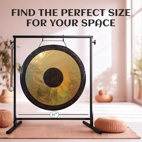 غونغ الصيني المصنوع يدويًا من ذا غونغ شوب - غسول غني ونغمات رنانة عميقة للتأمل أو شفاء الصوت أو اليوغا أو ديكور المنزل (12 بوصة تشاو غونغ) in Kuwait