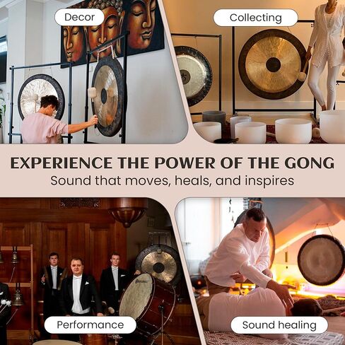 غونغ الصيني المصنوع يدويًا من ذا غونغ شوب - غسول غني ونغمات رنانة عميقة للتأمل أو شفاء الصوت أو اليوغا أو ديكور المنزل (12 بوصة تشاو غونغ) in Kuwait
