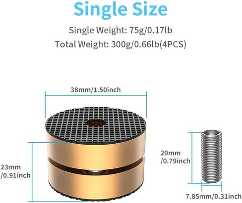 4 قطعة عزل مكبر الصوت من الألومنيوم قدم القرص الدوار DAC قاعدة الوسادة مسمار M8 المسمار in Kuwait