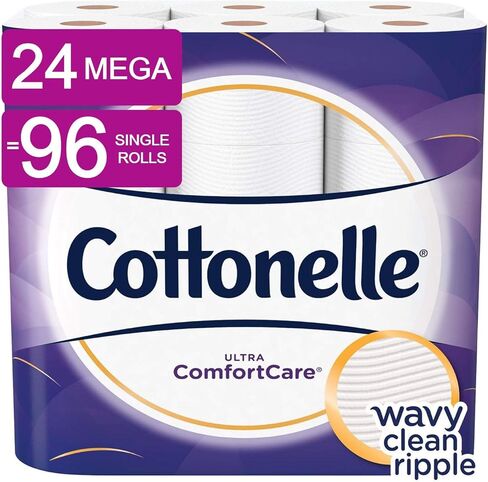 Cottonelle Ultra ComfortCare Soft Toilet Paper, Mega Rolls, Bath Tissue, 24 Count of 284 Sheets Per Roll in Kuwait