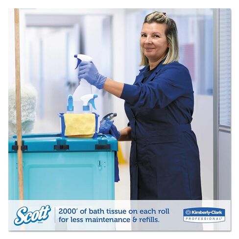 Scott 100% Recycled Fiber Jumbo Roll (JR) Commercial Toilet Paper (67223), 1-PLY, White, 12 Rolls / Case, 2,000' / Roll in Kuwait