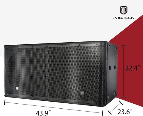 PRORECK SP-218X Active Powered PA DJ Subwoofer Cabinet Dual 18 inch 5000W P.M.P.O with Class-D Amplifier,3 DSP Presets-Monitor, 3" Voice Coil Bass Reinforcement, Black, for Wedding, Party, Concert in Saudi Arabia