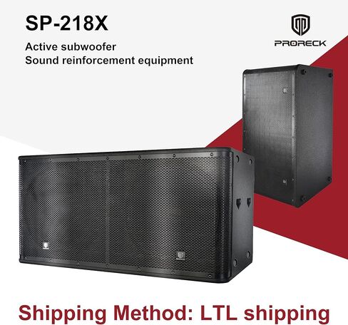 PRORECK SP-218X Active Powered PA DJ Subwoofer Cabinet Dual 18 inch 5000W P.M.P.O with Class-D Amplifier,3 DSP Presets-Monitor, 3" Voice Coil Bass Reinforcement, Black, for Wedding, Party, Concert in Saudi Arabia