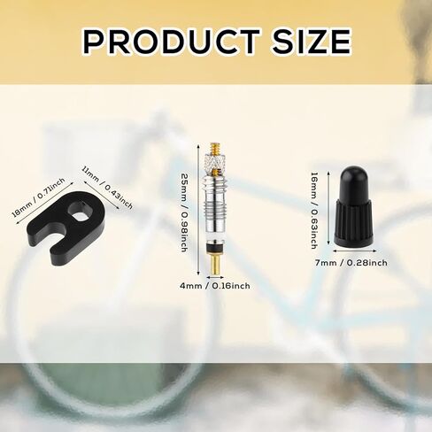 Valve Core Repair Kit for Presta, Including 10pcs, 10pcs Valve Core Caps and Removal Tool Tubeless Bike Replacement Accessories for MTB Bike Tires in Saudi Arabia