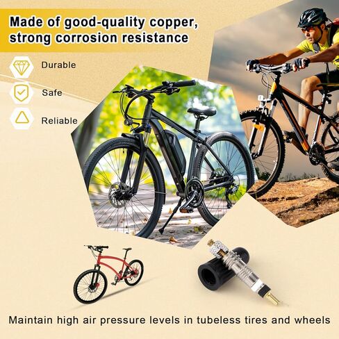 Valve Core Repair Kit for Presta, Including 10pcs, 10pcs Valve Core Caps and Removal Tool Tubeless Bike Replacement Accessories for MTB Bike Tires in Saudi Arabia
