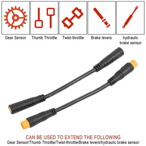 3 Pin Ebike Adapter Cable for Throttle/Brake/Gear Sensor Electric Bike Connector Cable 5.2in Electric Bicycle Extension Cable (Female to Male) in Kuwait
