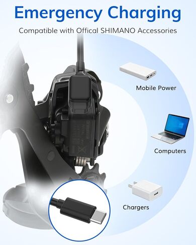 Replacement Type-C Charging Cable for Di2 EW-EC300, Compatible with Shimano 12-Speed Di2 Road Drivetrains - 1.5M/59inch (Type-C) in Kuwait