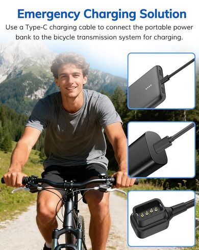 Replacement Type-C Charging Cable for Di2 EW-EC300, Compatible with Shimano 12-Speed Di2 Road Drivetrains - 1.5M/59inch (Type-C) in Kuwait