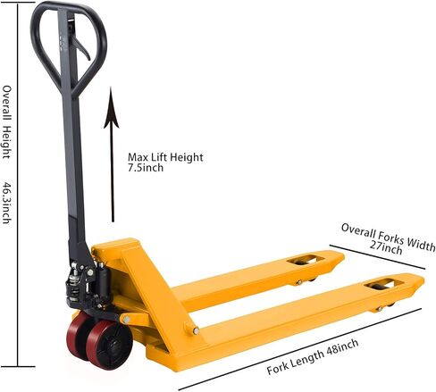 Tory Carrier Strong Manual Pallet Jack Hand Pallet Truck 48" Lx27“W 6600lbs Capacity in Kuwait