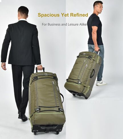 حقبة حقيبة داكشن ذات عجلات لحقيبة داكز ذات سفر مع عجلات-100 لتر من الخدمة الشاقة الكبيرة مع العجلات والمقبض ، و 5 مقابض ، وأشرطة ضغط ، وسلالة أمتعة قابلة للتوسيع (أسود) in Kuwait