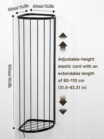 Garage Ball Storage Rack - Wall Mounted Ball Holder with Elastic Cords, Large Capacity Sports Organizer for Basketball, Soccer, Football, Volleyball, Black in Saudi Arabia
