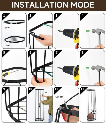 Garage Ball Storage Rack - Wall Mounted Ball Holder with Elastic Cords, Large Capacity Sports Organizer for Basketball, Soccer, Football, Volleyball, Black in Saudi Arabia