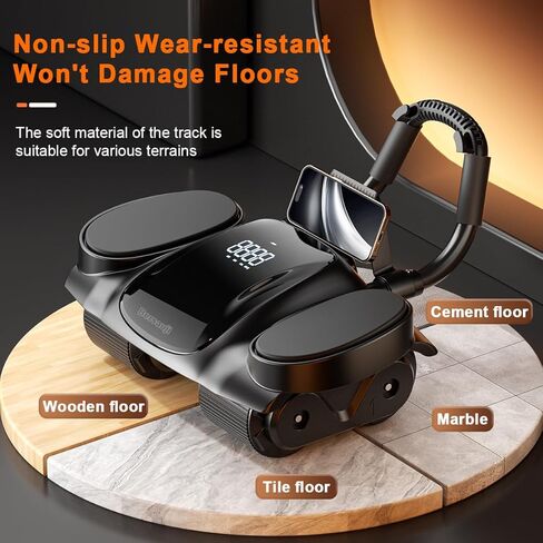 Ab Roller Wheel with Knee Mat - Abdominal Exercise Roller with Elbow Support, Automatic Rebound Abdominal Wheel, Abs Workout Equipment for Women Men in Saudi Arabia