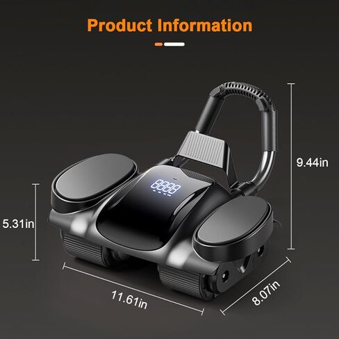 Ab Roller Wheel with Knee Mat - Abdominal Exercise Roller with Elbow Support, Automatic Rebound Abdominal Wheel, Abs Workout Equipment for Women Men in Saudi Arabia