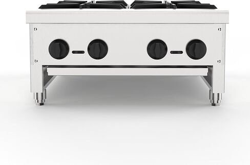 Commercial Gas Stove with 4 Burners Propane & Natural Gas Countertop Cooking Stove Range Stainless Steel Hot Plate Stainless Steel Commercial Cooking Equipment For Restaurant Kitchen 112,000 BTU in Saudi Arabia