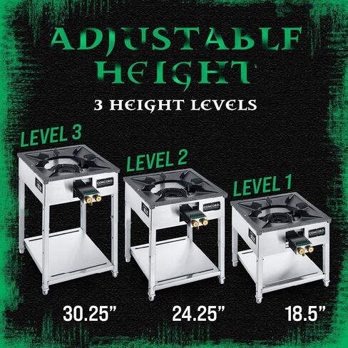 Concord Professional HADES Stainless Steel Commercial Stove. Dual Controled Burner Head with Solid Cast Iron Range Top. Height Adjustable. in Kuwait