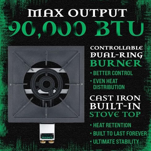 Concord Professional HADES Stainless Steel Commercial Stove. Dual Controled Burner Head with Solid Cast Iron Range Top. Height Adjustable. in Kuwait