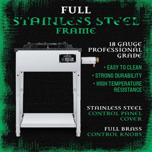 Concord Professional HADES Stainless Steel Commercial Stove. Dual Controled Burner Head with Solid Cast Iron Range Top. Height Adjustable. in Kuwait