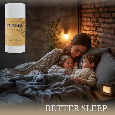 عصا فرك بخار الزنجبيل الحلو - بلسم عشبي طبيعي بالكامل مع الزنجبيل والنعناع، ​​تركيبة نباتية، تصميم عصا سهل الاستخدام (2) in Kuwait