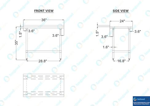 AmGood Stainless Steel Work Table | Metal Utility Table (72" Long x 18" Deep) in Saudi Arabia