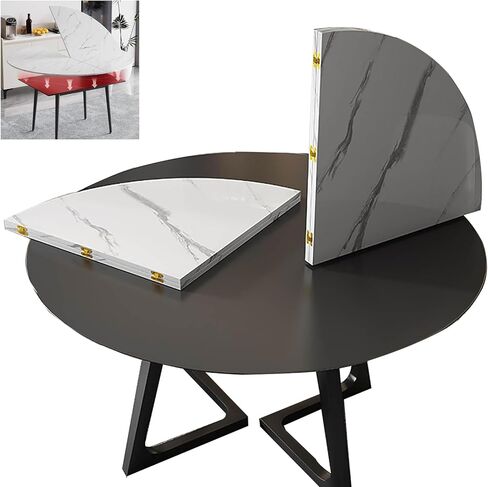 سطح طاولة كبير مستدير قابل للطي، سطح موسع لطاولة الطعام المحمولة بقطر 59 بوصة، بدون أرجل، طاولات خشبية مستديرة فقط، للطاولة المستديرة والطاولة المربعة (أسود، 5.9 قدم/71.2 بوصة) in Kuwait