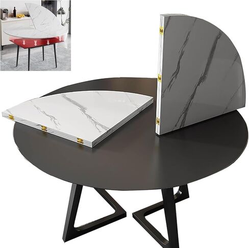 Large Round Foldable Table Top, 59 " Diameter Portable Dining Table Extender Top, No Legs Wooden Round Table Tops Only, for Round Table and Square Table (Black, 5.9ft/71.2in) in Saudi Arabia