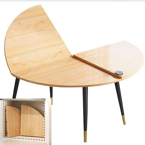 Large Round Foldable Table Top, 59 " Diameter Portable Dining Table Extender Top, No Legs Wooden Round Table Tops Only, for Round Table and Square Table (Black, 5.9ft/71.2in) in Saudi Arabia