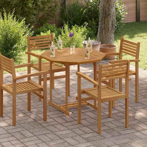 Octagonal-Shape Table Top Solid Teak Wood, Replacement Table Top, Wooden Desk Top for Outdoor, Home Use, -592 in Kuwait