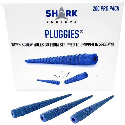 طقم إصلاح فتحات المسمار المقصوصة من Plugggies - مثبت ثقب المسمار الخشبي لمفصلات الخزانات والأبواب والأثاث - مثبتات جدارية وخشبية شديدة التحمل - صنع في الولايات المتحدة الأمريكية - 12 عبوة in Kuwait