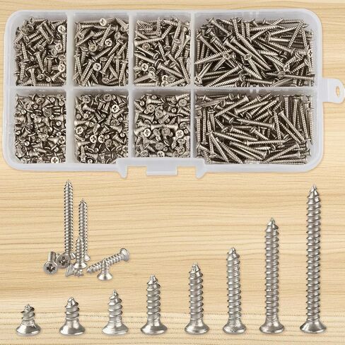 800PCS M2 Stainless Steel Screws Assortment Kit – Phillips Head Small Hardware Screws Set for Furniture, Cabinets, DIY in Saudi Arabia