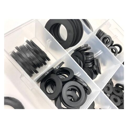 MIUYTRN 224 قطعة 12 مقاس أسود حلقة عزل مطاطية مسطحة غسالة طوقا مجموعة متنوعة M2 M2.5 M3 M4 M5 M6 M8 تحسين المنزل cuicui in Kuwait