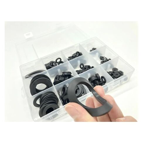 MIUYTRN 224 قطعة 12 مقاس أسود حلقة عزل مطاطية مسطحة غسالة طوقا مجموعة متنوعة M2 M2.5 M3 M4 M5 M6 M8 تحسين المنزل cuicui in Kuwait
