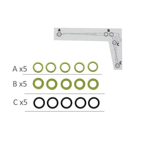 MIUYTRN 15 قطعة O-حلقة خرطوم فوهة الغيار O-حلقة الختم 2.880-001.0 المطاط O-حلقة غسالة الضغط الملحقات cuicui in Kuwait