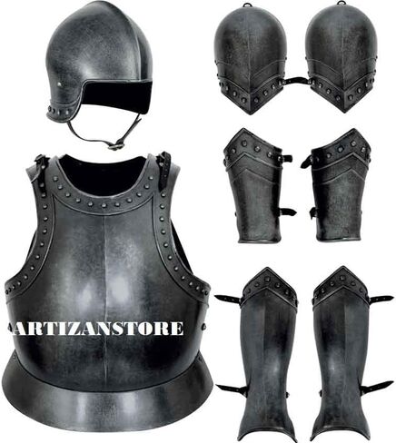 ARTIZANSTORE Medieval Knight Dark Sentinel Suit of Armour Decorative Armor Wearable Halloween Costume in Saudi Arabia