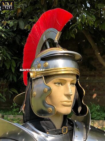 NauticalMart Roman Centurion Officer Armor Helmet With Red Plume in Saudi Arabia