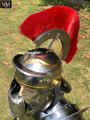 NauticalMart Roman Centurion Officer Armor Helmet With Red Plume in Saudi Arabia