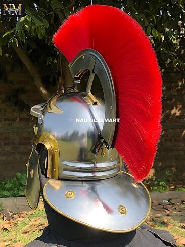 NauticalMart Roman Centurion Officer Armor Helmet With Red Plume in Saudi Arabia