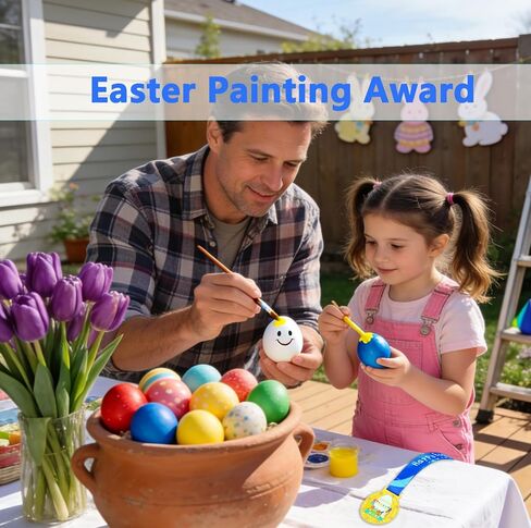 Easter Medal for Egg Hunt Winner Awards, 2.56 Inch Metal Medals Reward Badges with Neck Ribbons, Treasure Hunt Champion Prizes, Party Favors Perfect for Easter Games Competitions in Saudi Arabia