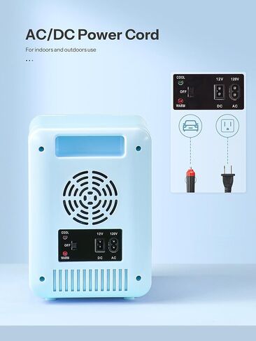 Reemix Mini Fridge 4L, 6 Can Portable AC+DC Power Cooler, Aqua in Saudi Arabia